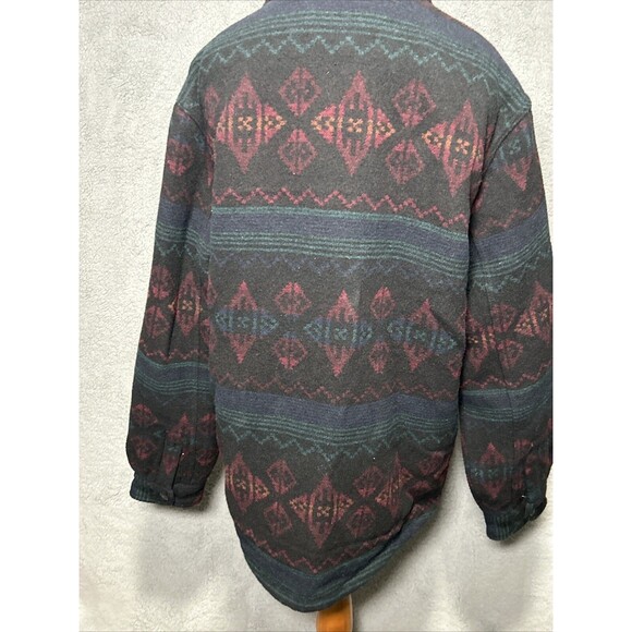 Jachs New York Men's L Muted Shirt Jacket Southwest Pattern Faux Shearling - Picture 5 of 11